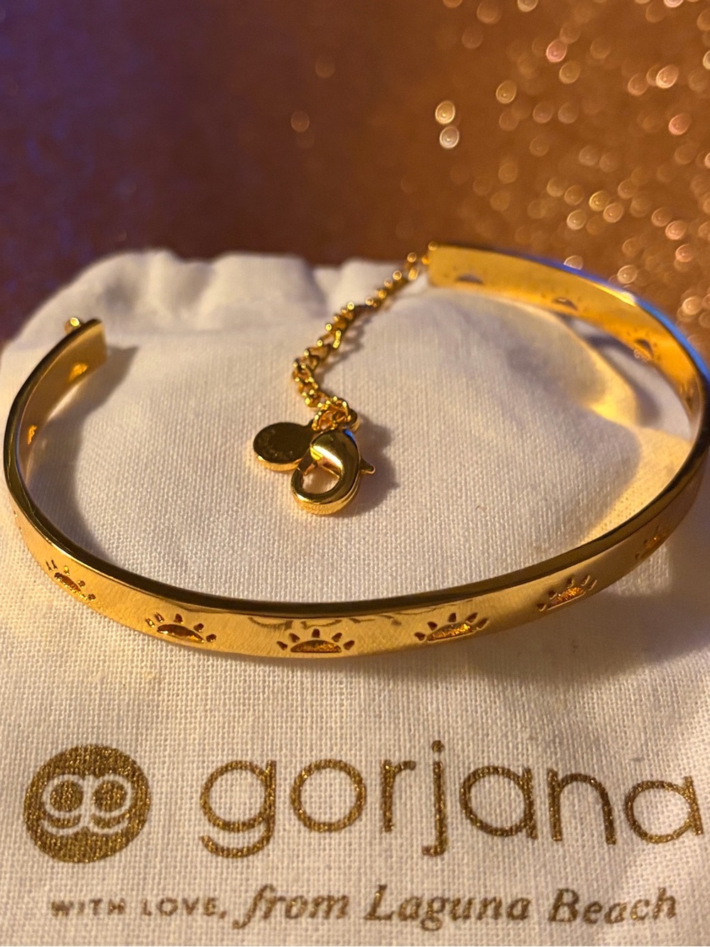 Gorjana Gold Sunburst Engraved Cuff Bracelet
